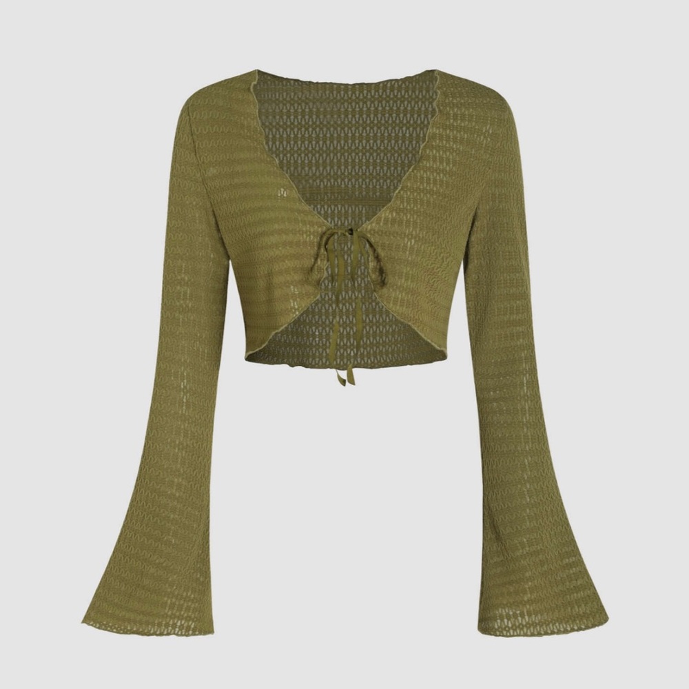 Cider medium sized green cropped cardigan. Never been worn, with tags